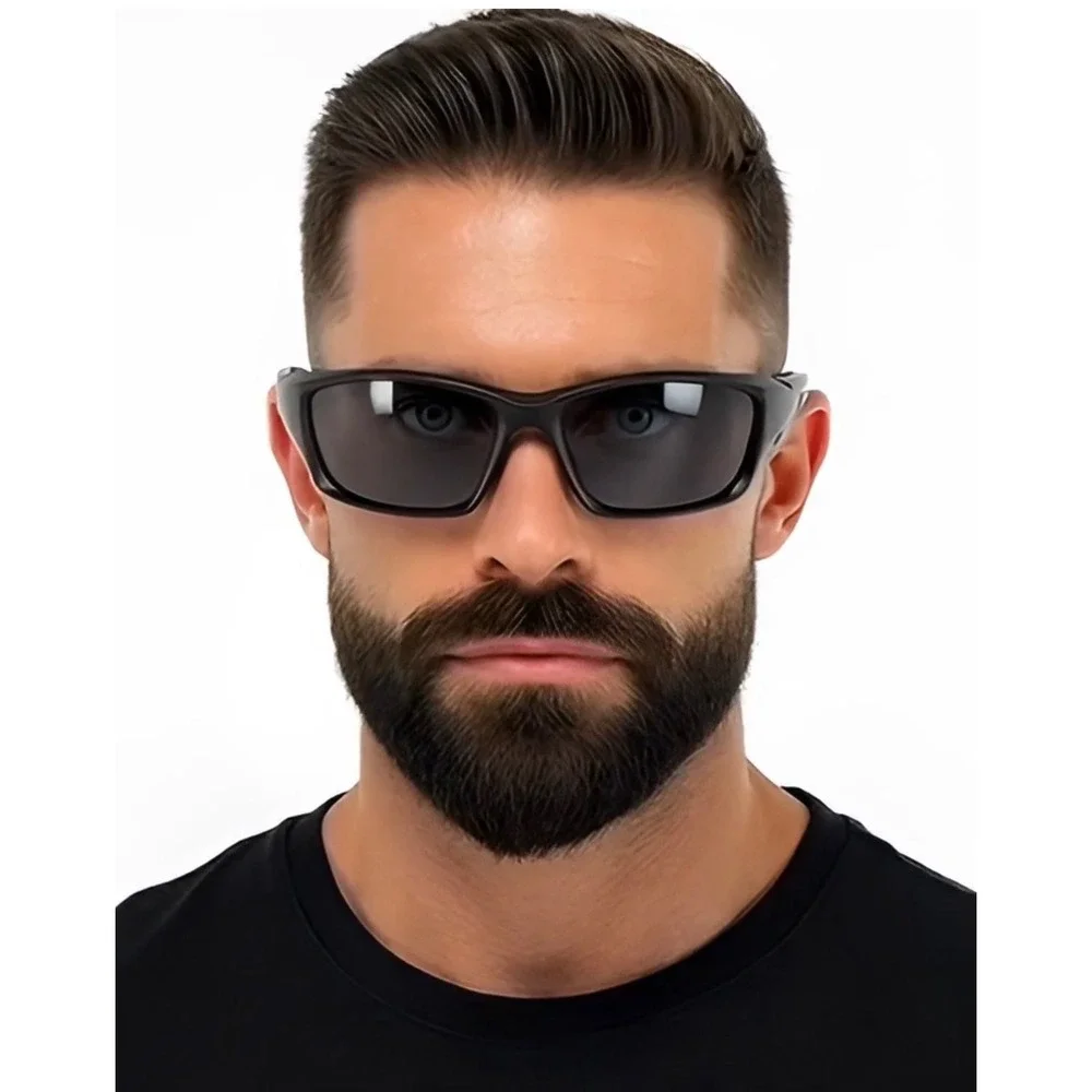 Men Sport‎ Wrap Around Sunglasses Active Lifestyle Sports Shape Dark Black Lens